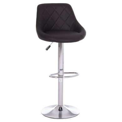 BAR STOOL ROSE HM204.21 CHROMED BASE & SUSPENSION & BLACK PU 48x45x105Hcm.