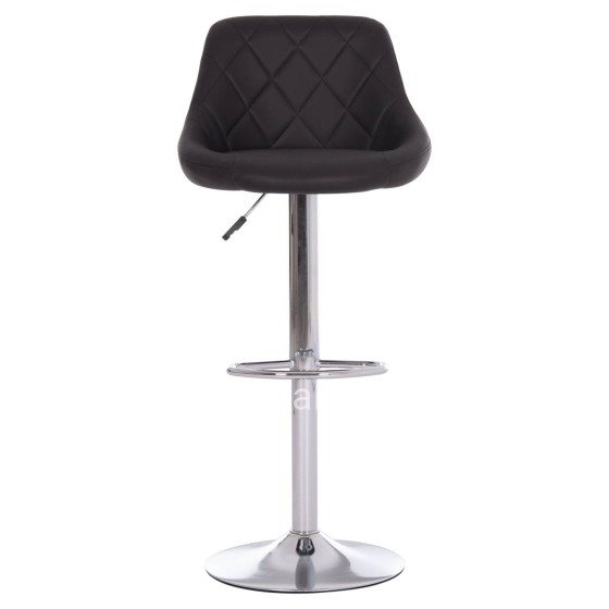 BAR STOOL ROSE HM204.21 CHROMED BASE & SUSPENSION & BLACK PU 48x45x105Hcm.