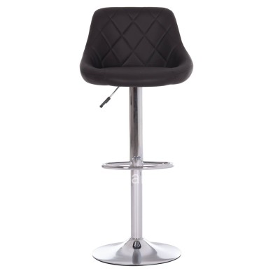BAR STOOL ROSE HM204.21 CHROMED BASE & SUSPENSION & BLACK PU 48x45x105Hcm.