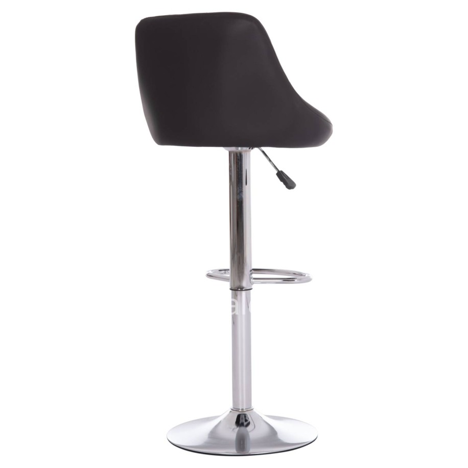BAR STOOL ROSE HM204.21 CHROMED BASE & SUSPENSION & BLACK PU 48x45x105Hcm.