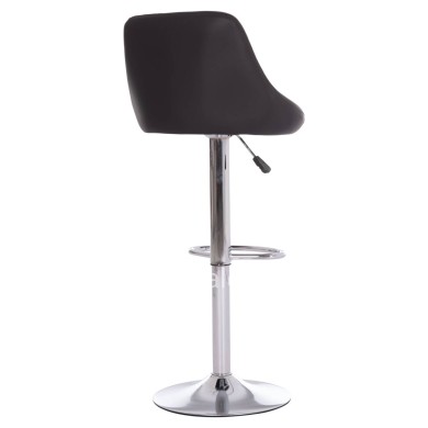 BAR STOOL ROSE HM204.21 CHROMED BASE & SUSPENSION & BLACK PU 48x45x105Hcm.