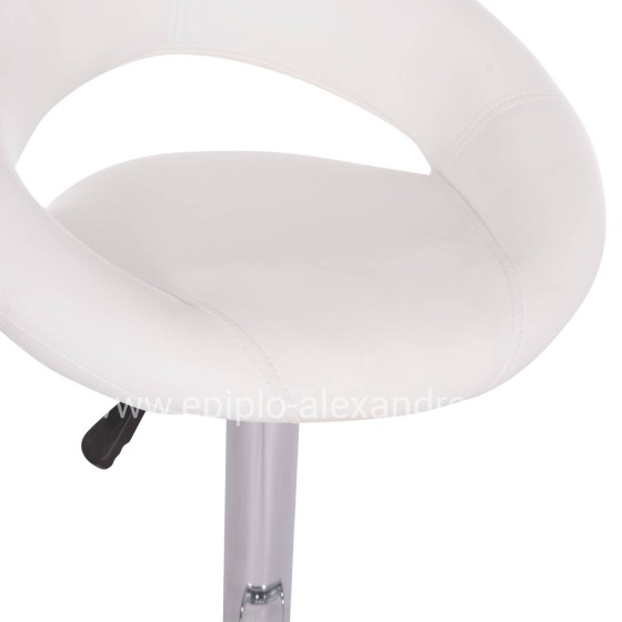 BAR STOOL SWIVEL REA HM203.22 WITH SUSPENSION-WHITE PU 54x47x96Hcm.
