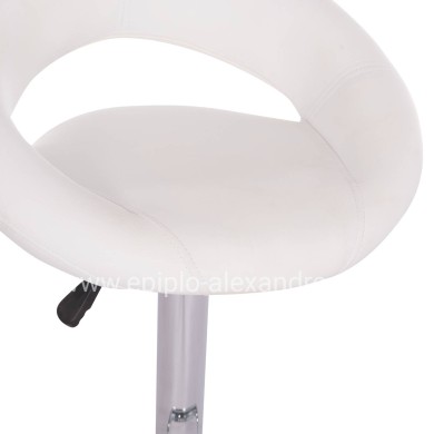 BAR STOOL SWIVEL REA HM203.22 WITH SUSPENSION-WHITE PU 54x47x96Hcm.