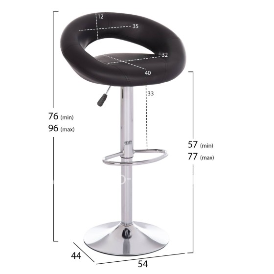 BAR STOOL SWIVEL REA HM203.21 WITH SUSPENSION-BLACK PU 54x47x96Hcm.