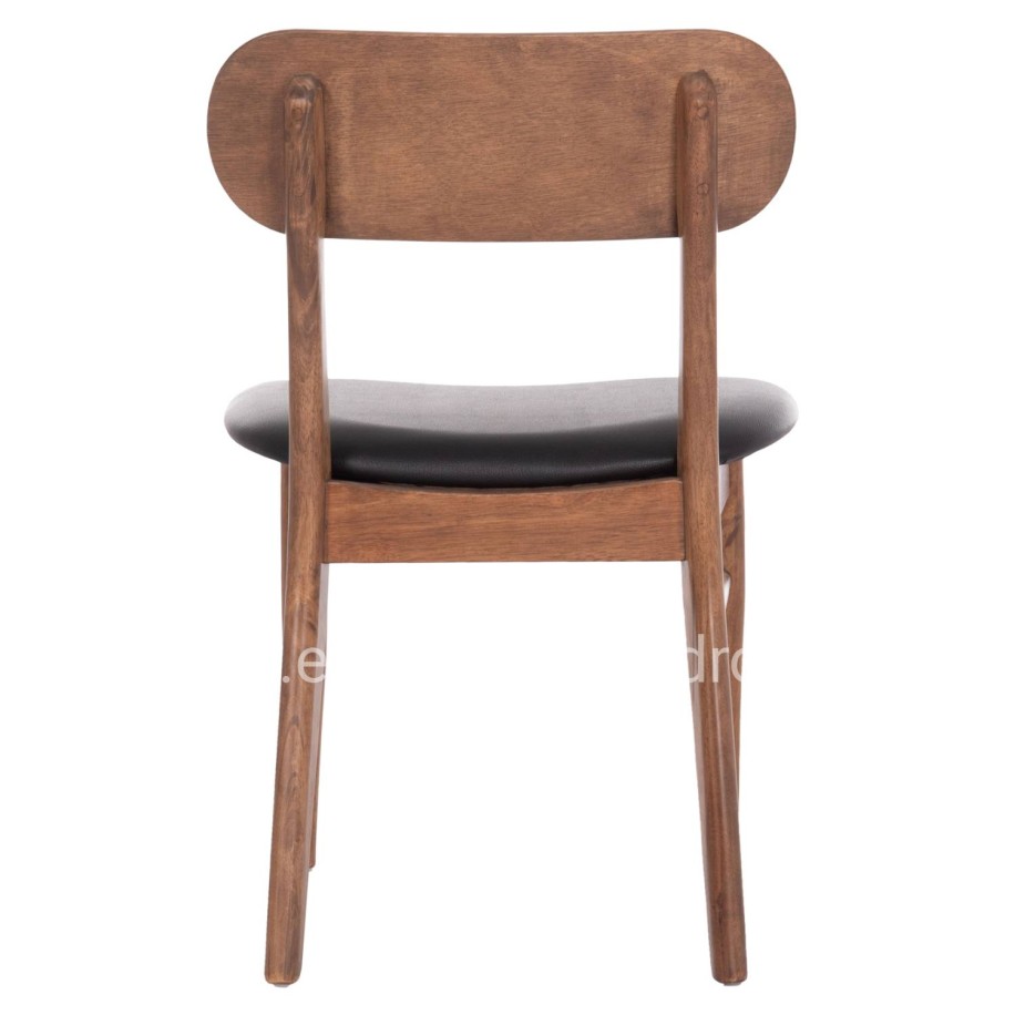 DINING CHAIR SEKOR HM9945.03 RUBBERWOOD IN WALNUT COLOR-BLACK PU  51x48x79Hcm.