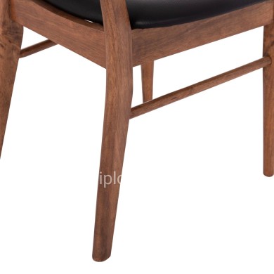 DINING CHAIR SEKOR HM9945.03 RUBBERWOOD IN WALNUT COLOR-BLACK PU  51x48x79Hcm.