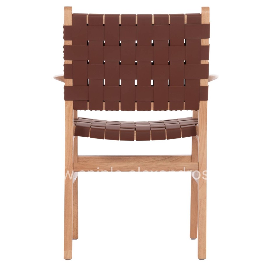 ARMCHAIR FELIPE HM9328.11 TOON WOOD PU LEATHER BROWN 61x59x86Hcm.