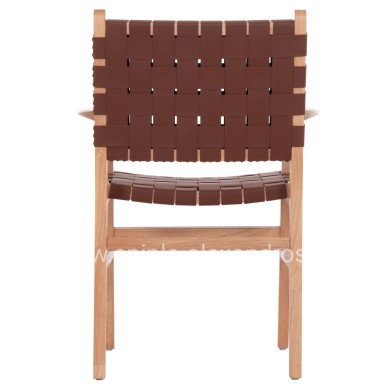 ARMCHAIR FELIPE HM9328.11 TOON WOOD PU LEATHER BROWN 61x59x86Hcm.