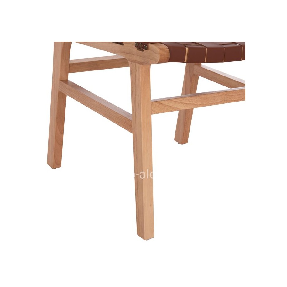 ARMCHAIR FELIPE HM9328.11 TOON WOOD PU LEATHER BROWN 61x59x86Hcm.