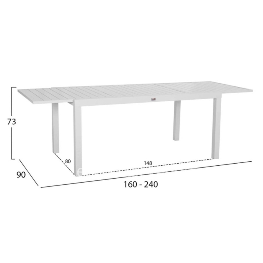 OUTDOOR DINING SET 5PCS KRUM HM21162 WHITE ALUMINUM-P.E.RATTAN-TEXTILENE