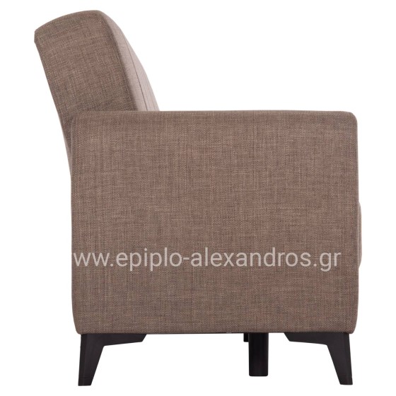 SOFA-BED 3-SEATER WITH STORAGE SPACE NIKKO HM3292.02 BROWN FABRIC 209x76x83Hcm.