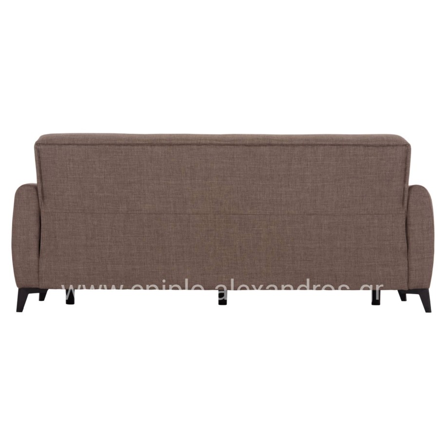 SOFA-BED 3-SEATER WITH STORAGE SPACE NIKKO HM3292.02 BROWN FABRIC 209x76x83Hcm.