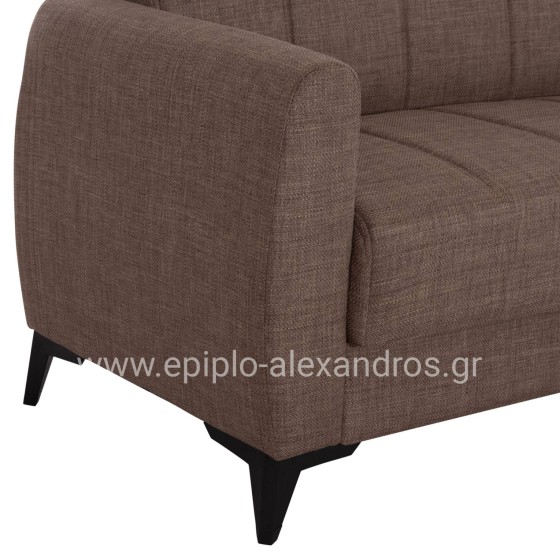 SOFA-BED 3-SEATER WITH STORAGE SPACE NIKKO HM3292.02 BROWN FABRIC 209x76x83Hcm.