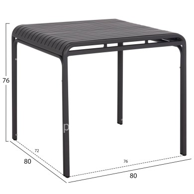OUTDOOR SQUARE ALUMINUM TABLE RACHEL HM6338.01 GREY COLOR 80x80x76Hcm.