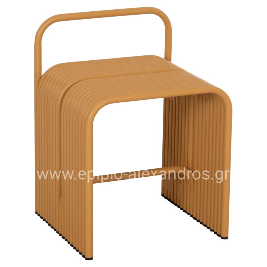 STOOL SERIES INTREPID HM6326.06 ALUMINUM IN MUSTARD YELLOW COLOR 40x38x55Hcm.