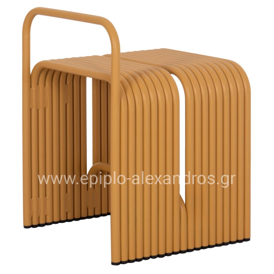 STOOL SERIES INTREPID HM6326.06 ALUMINUM IN MUSTARD YELLOW COLOR 40x38x55Hcm.