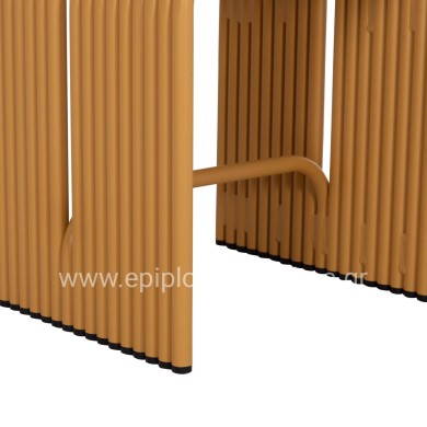 STOOL SERIES INTREPID HM6326.06 ALUMINUM IN MUSTARD YELLOW COLOR 40x38x55Hcm.