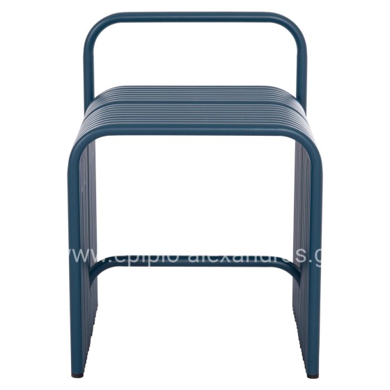 STOOL SERIES INTREPID HM6326.08 ALUMINUM IN BLUE COLOR 40x38x55Hcm.