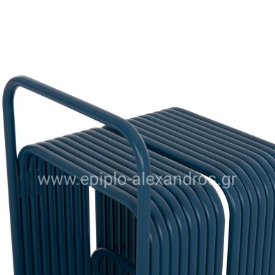 STOOL SERIES INTREPID HM6326.08 ALUMINUM IN BLUE COLOR 40x38x55Hcm.