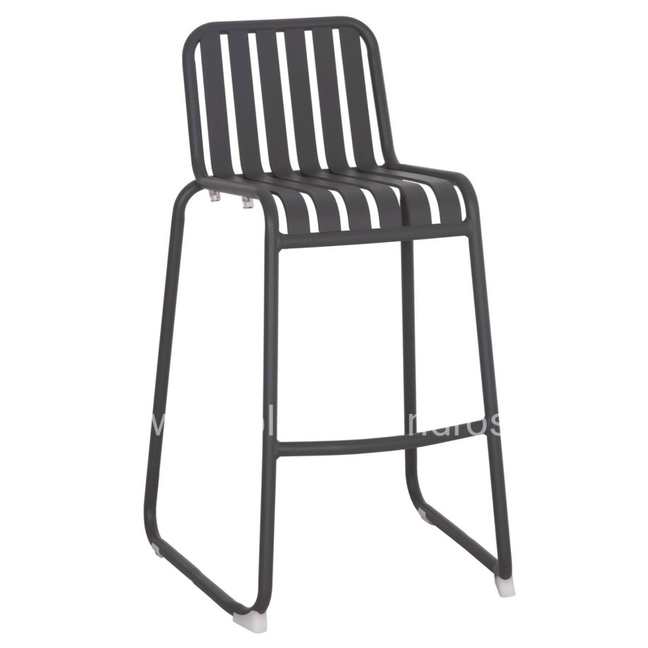 BAR STOOL ALUMINUM RACHEL HM6341.01 GREY COLOR 47x56.5x98.5Hcm.