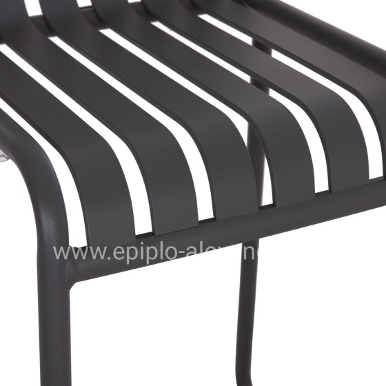 BAR STOOL ALUMINUM RACHEL HM6341.01 GREY COLOR 47x56.5x98.5Hcm.