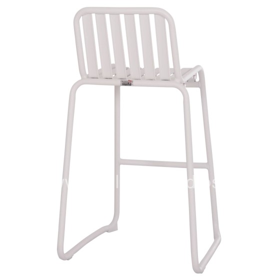 BAR STOOL ALUMINUM RACHEL HM6341.02 WHITE COLOR 47x56.5x98.5Hcm.
