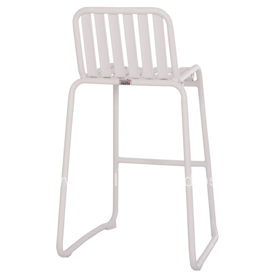 BAR STOOL ALUMINUM RACHEL HM6341.02 WHITE COLOR 47x56.5x98.5Hcm.