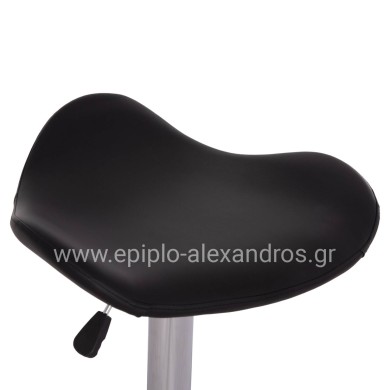 BAR STOOL SWIVEL GANNA HM201.21 WITH SUSPENSION-BLACK PU 44x42x87Hcm.