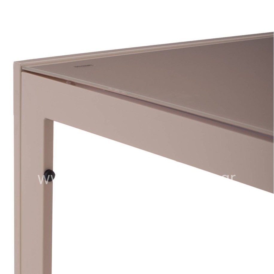 OUTDOOR DINING SET 5PCS OFER HM21015 TABLE & 4 CHAIRS- METAL IN CAPPUCCINO COLOR