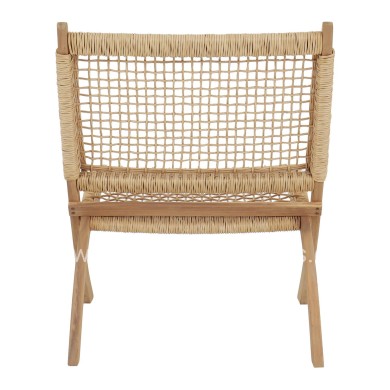 FOLDABLE LOUNGE CHAIR FERMO HM6243.01 ACACIA WOOD IN NATURAL-SYNTHETIC WICKER 60x76x72Hcm.
