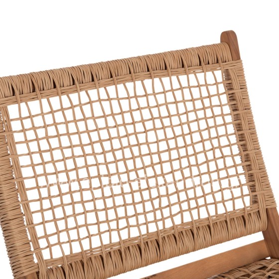 FOLDABLE LOUNGE CHAIR FERMO HM6243.01 ACACIA WOOD IN NATURAL-SYNTHETIC WICKER 60x76x72Hcm.