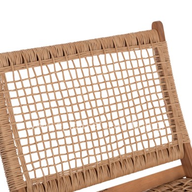 FOLDABLE LOUNGE CHAIR FERMO HM6243.01 ACACIA WOOD IN NATURAL-SYNTHETIC WICKER 60x76x72Hcm.