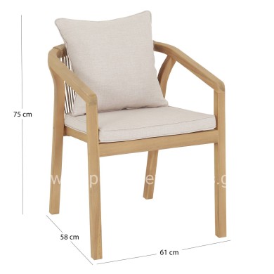 ΠΟΛΥΘΡΟΝΑ CONTREL HM6244.01 ΞΥΛΟ ΑΚΑΚΙΑΣ ΦΥΣΙΚΟ-ΣΧΟΙΝΙ & ΜΑΞΙΛΑΡΙΑ ΜΠΕΖ 58x60x74Υεκ.