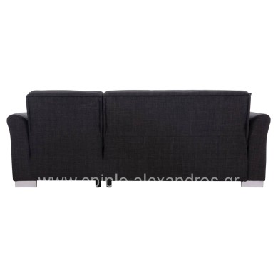 CORNER SOFA-BED WITH STORAGE SPACE BRONKO HM3291.01 FABRIC IN ANTHRACITE COLOR 218x138x77Hcm.