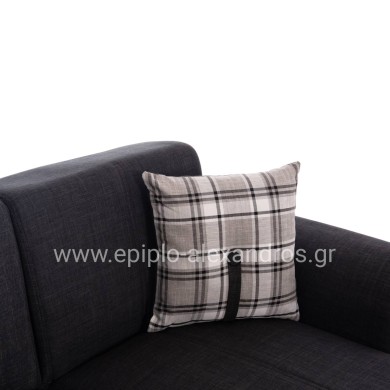 CORNER SOFA-BED WITH STORAGE SPACE BRONKO HM3291.01 FABRIC IN ANTHRACITE COLOR 218x138x77Hcm.