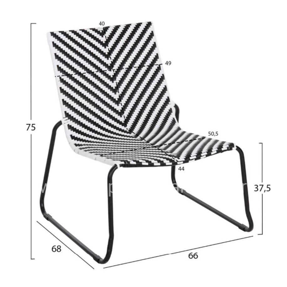 ΣΕΤ LOUNGE 3TMX ΕΞ.ΧΩΡΟΥ PONY HM21193 ΜΕΤΑΛΛΟ ΣΕ ΓΚΡΙ--ΣΥΝΘ.RATTAN ΣΕ ΛΕΥΚΟ-ΜΑΥΡΟ