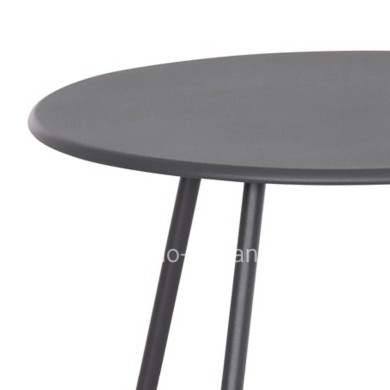 OUTDOOR LOUNGE SET 3PCS PONY HM21193 METAL COFFEE TABLE IN GREY--WICKER RATTAN IN BLACK & WHITE