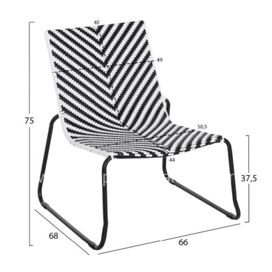 ΣΕΤ LOUNGE 3TMX ΕΞ.ΧΩΡΟΥ PONY HM21193.02 ΜΕΤΑΛΛΟ ΚΑΙ ΣΥΝΘ.RATTAN ΣΕ ΛΕΥΚΟ-ΜΑΥΡΟ