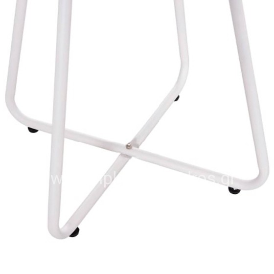 OUTDOOR LOUNGE SET 3PCS PONY HM21194 METAL COFFEE TABLE IN WHITE--WICKER RATTAN IN BLACK & WHITE