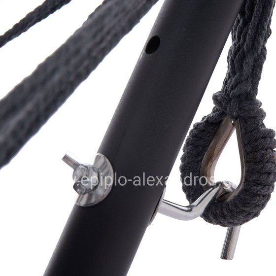 HAMMOCK CRAVE HM6304.01 ANTHRACITE METAL FRAME-DARK GREY FABRIC 265x93x105Hcm.