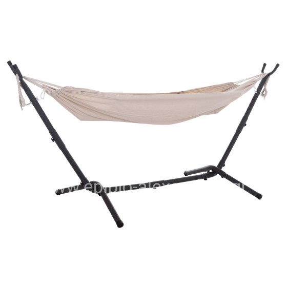 HAMMOCK CRAVE HM6304.02 ANTHRACITE METAL FRAME-BEIGE FABRIC 265x93x105Hcm.