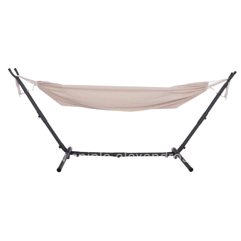 HAMMOCK CRAVE HM6304.02 ANTHRACITE METAL FRAME-BEIGE FABRIC 265x93x105Hcm.