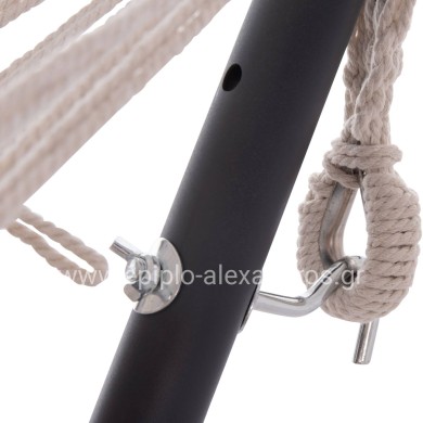 ΑΙΩΡΑ CRAVE HM6304.02 ΑΝΘΡΑΚΙ ΜΕΤΑΛΛΙΚΟΣ ΣΚΕΛΕΤΟΣ--ΜΠΕΖ ΥΦΑΣΜΑ 265x93x105Υεκ