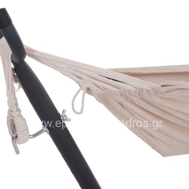 HAMMOCK CRAVE HM6304.02 ANTHRACITE METAL FRAME-BEIGE FABRIC 265x93x105Hcm.