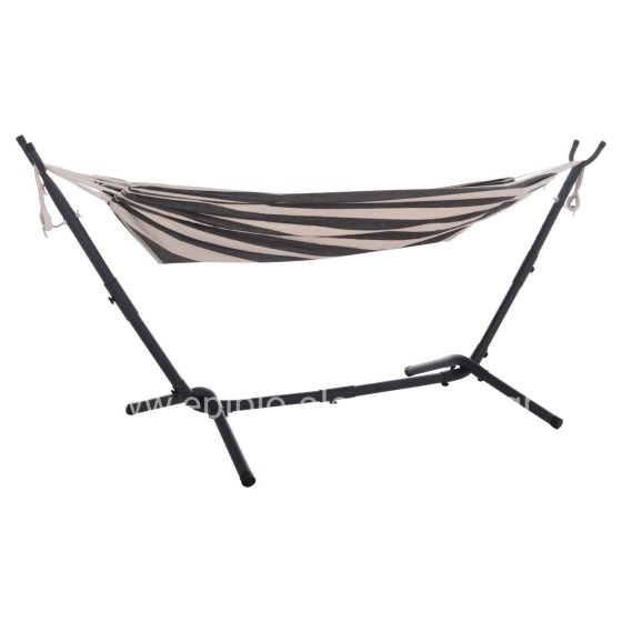 HAMMOCK CRAVE HM6304.03 ANTHRACITE METAL FRAME-BLUE FABRIC WITH WHITE STRIPES 265x93x105Hcm.