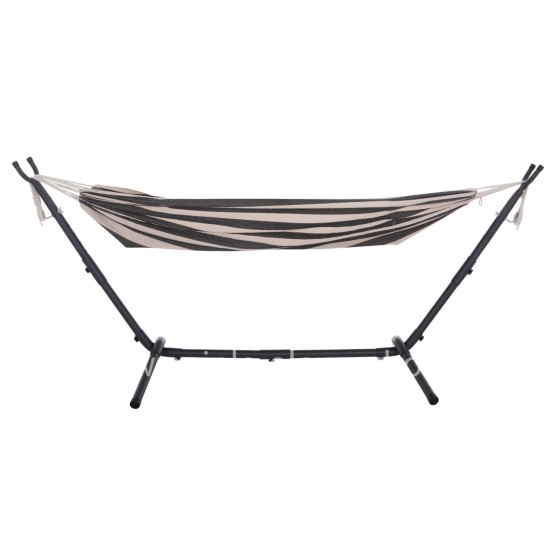 HAMMOCK CRAVE HM6304.03 ANTHRACITE METAL FRAME-BLUE FABRIC WITH WHITE STRIPES 265x93x105Hcm.