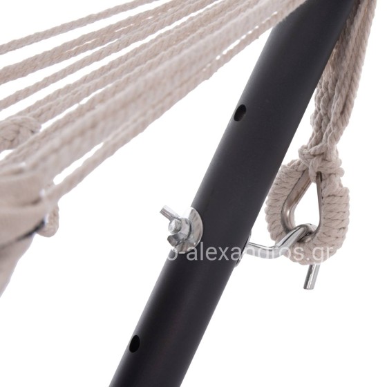 ΑΙΩΡΑ CRAVE HM6304.03 ΑΝΘΡΑΚΙ ΜΕΤΑΛ. ΣΚΕΛΕΤΟΣ--ΜΠΛΕ ΣΚΟΥΡΟ ΠΑΝΙ ΜΕ ΛΕΥΚΗ ΡΙΓΑ 265x93x105Υεκ