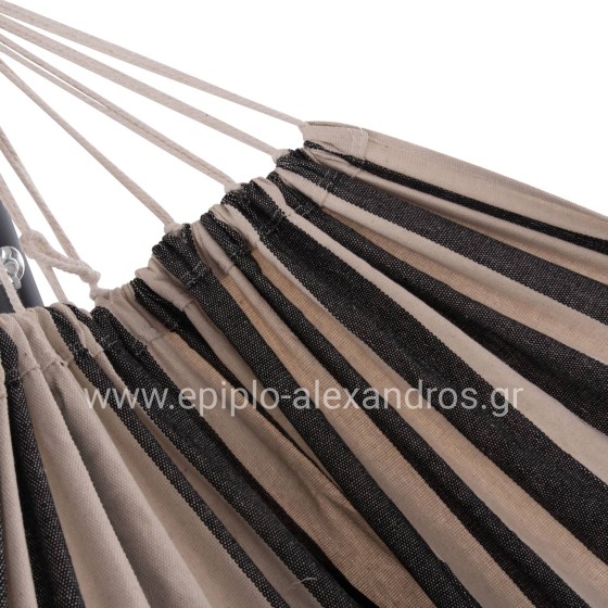 HAMMOCK CRAVE HM6304.03 ANTHRACITE METAL FRAME-BLUE FABRIC WITH WHITE STRIPES 265x93x105Hcm.
