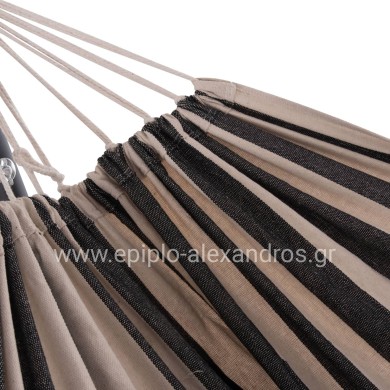HAMMOCK CRAVE HM6304.03 ANTHRACITE METAL FRAME-BLUE FABRIC WITH WHITE STRIPES 265x93x105Hcm.