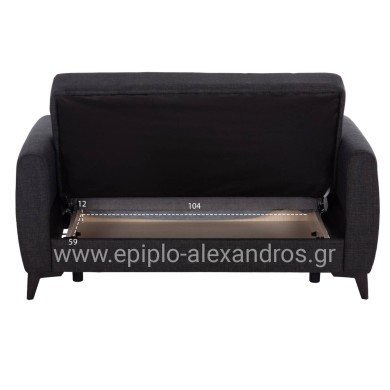 ΚΑΝΑΠΕΣ ΚΡΕΒΑΤΙ ΜΕ ΑΠΟΘ.ΧΩΡΟ ΔΙΘΕΣΙΟΣ NIKKO HM3293.01 ΓΚΡΙ ΥΦΑΣΜΑ 144x75x84Υεκ.